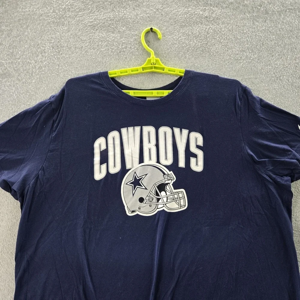 Dallas Cowboys Men Shirt 3XL Blue Nike Helmet‎ Logo Short Sleeve